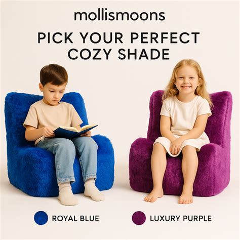 Mollismoons Luxury Fur Bean Bag Chair for Kids – Super Cozy Kids Room ...