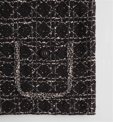 Macrocannage Jacket Black and White Technical Cotton Tweed | DIOR