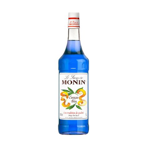 Monin Blue Curacao Flavoured Syrup, Large, 1000 Ml, Bright Blue, Liquid ...