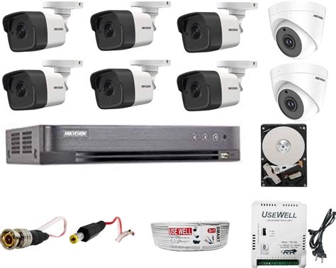 Buy HIKVISION Wired 4K Full HD 5MP CCTV Combo with 2 Dome, 6 Bullet ...