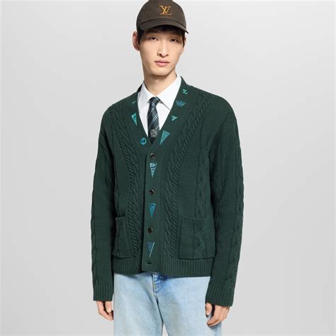 Embroidered Cable Knit Cardigan - Luxury Green | LOUIS VUITTON