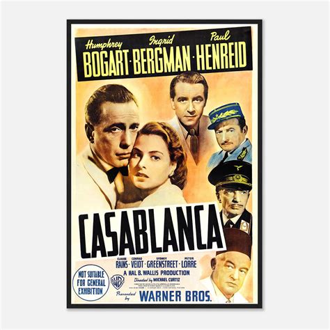 Casablanca (1943) Movie Poster, Classic Vintage Movie Casablanca Poster ...