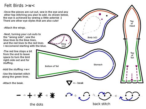 Felt Fabric Bird Tutorial 的图像结果