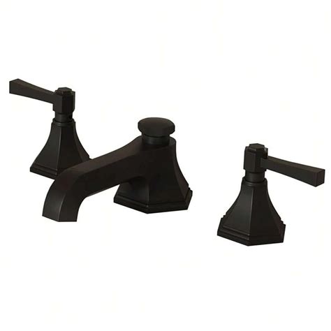 Classic Matte Black Widespread Bathroom Faucet With Lever Handles And ...