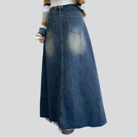 Sanded floor-length denim skirt – Rae Jeans