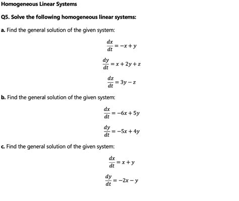 Image result for Solve Homogeneous System Linear Algebra