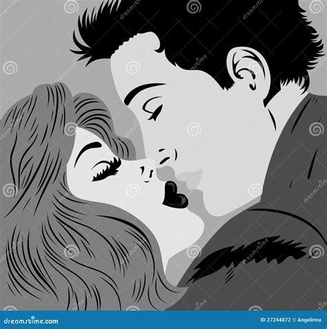 Kissing man and woman stock vector. Illustration of graphic - 27244872