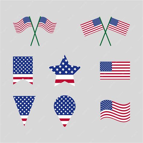 Premium Vector | Set of American flag garland vector design USA flag ...