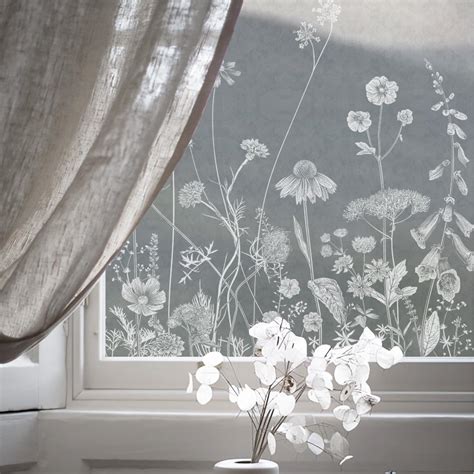 Etched Glass Decorative Window Film Art Nouveau Etched Glass Window