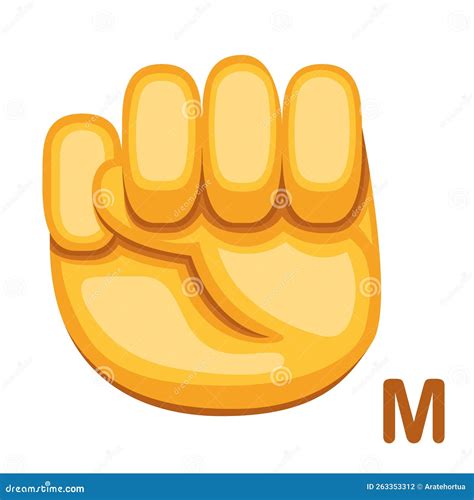 Vector Sign Language Icon Letter M Stock Vector - Illustration of talk ...