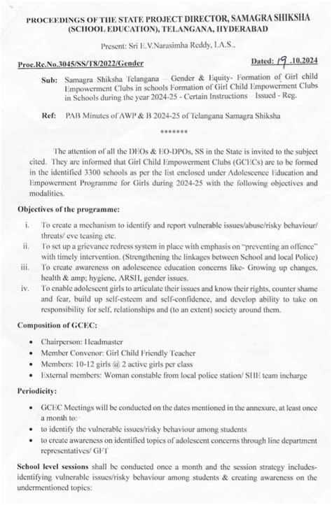 Gender & Equity Formation of Girl child Empowerment Clubs in schools ...