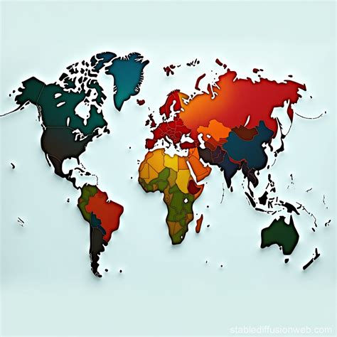Abstract World Map Art | Stable Diffusion Online