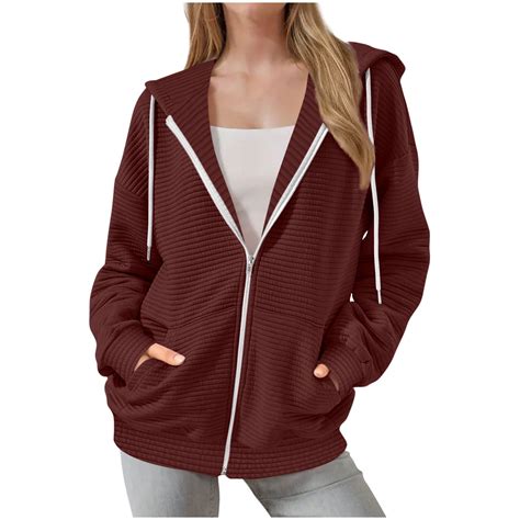cocolona Womens Zip Up Hoodie 2025 Casual Long Sleeve Oversized Hooded ...