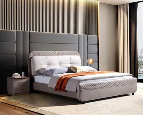 Urbane Luxury Modern Upholstered Bed with a sturdy frame