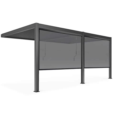 Pergola bioclimatica ad angolo 3x6m e 2 tende 2,66 x 2,34m | Leroy Merlin