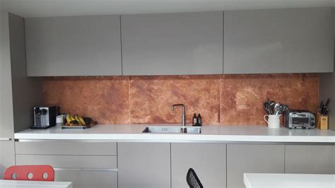 Aged Copper Backsplash for Stylish Kitchen Decor