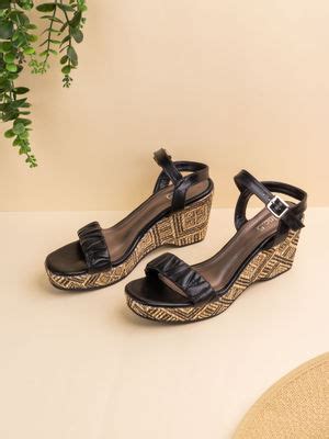 Buy Inc.5 Womens Black Party Wear Solid Sqaure Toe Wedges Heels (EURO ...