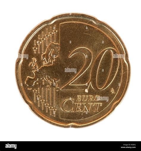 Twenty euro cent coin. Isolated on white background Stock Photo - Alamy