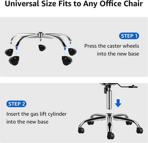 Oakcraft Office Chair Base Replacement, 26 Inch Heavy Duty Metal Leg,