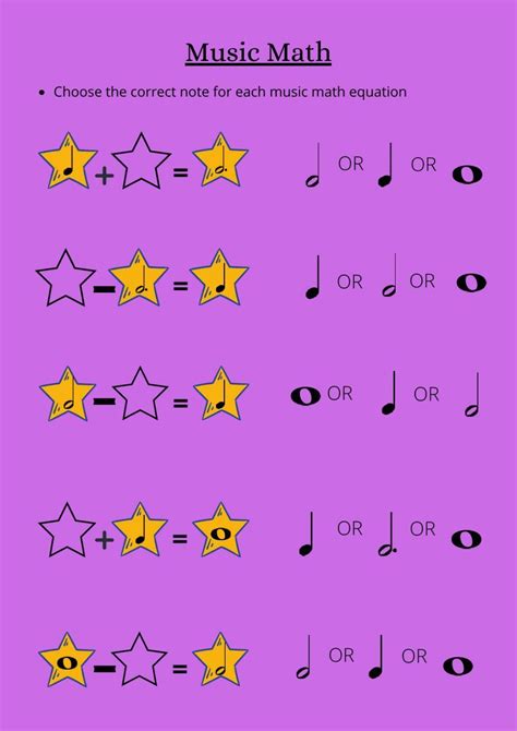 Image result for Music Math Worksheet PDF