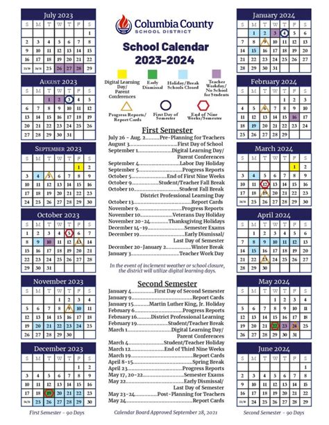 Columbia County School District Calendar 2025-2026 (Holiday Breaks ...