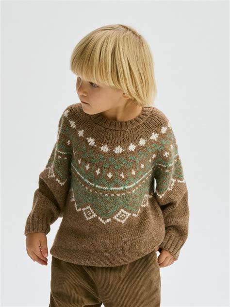 Raštuotas megztinis Spalva ruda - RESERVED - 429BW-88M