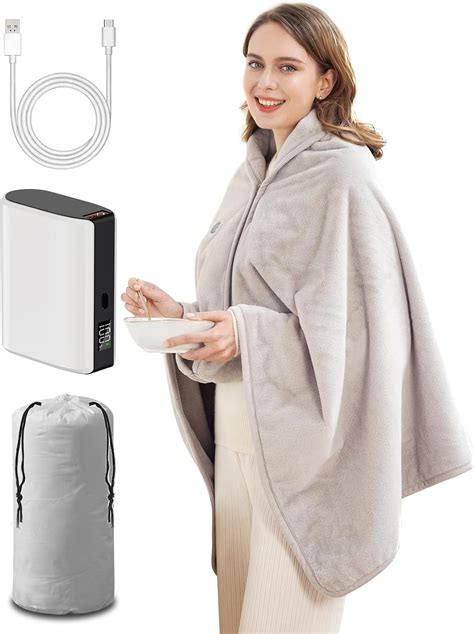 MY Heated Blanket Battery Operated,with Battery Pack,Cordless USB ...