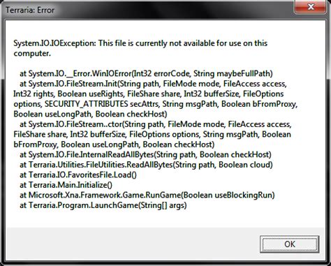 Image result for System.IO IOException Terraria