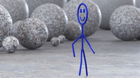 3D Blue Stickman Walking Pose | 3D Molier International