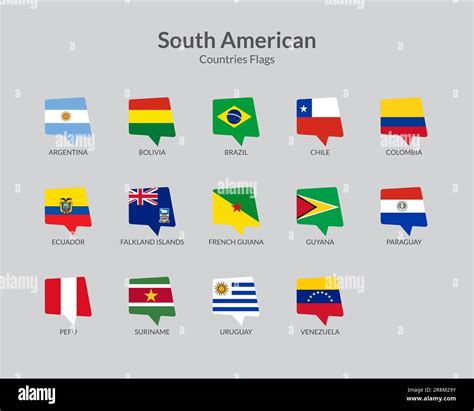 South American countries flag icons collection Stock Vector Image & Art ...