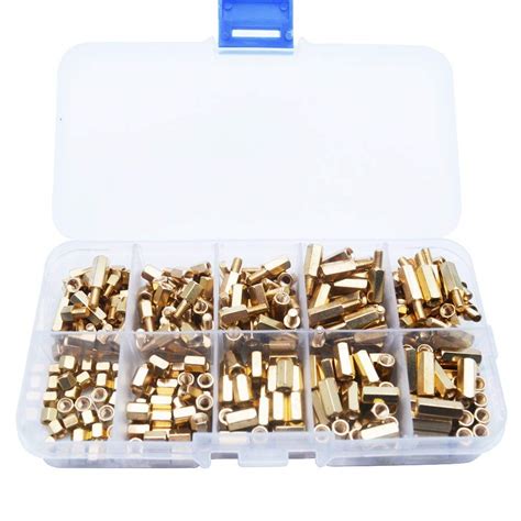 REES52 300 Pieces M3 4-12mm(10 Sizes) Brass Hex Column Standoff Support ...