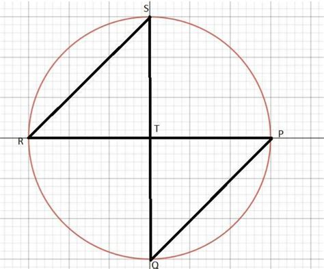 Circle t is shown. line segments t s, t r, t q, and t p are radii ...