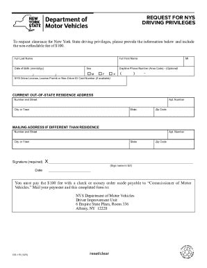 DS-115. Used By Out-of-state Drivers To Request Restoration Of Their ...