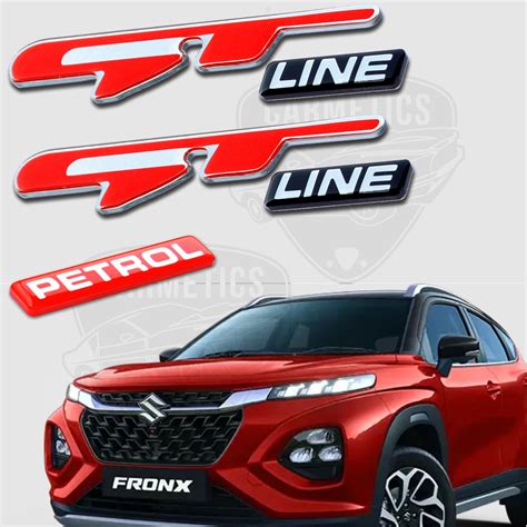 CarMetics GT Line 3D Emblem – Silver and Red Theme (Set of 2) + Petrol ...
