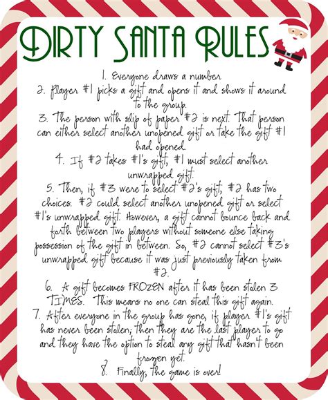 Secret Santa Printable Rules - Printable Calendars AT A GLANCE