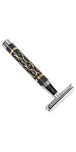 PARKER Safety Razor Men Long Handle Heavyweight Butterfly Open Razors ...