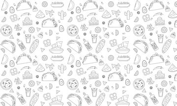 Mexican food seamless pattern | Premium Vector