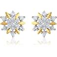 Mahi Gold Plated White Cubic Zirconia Floral Stud Alloy Earings for ...
