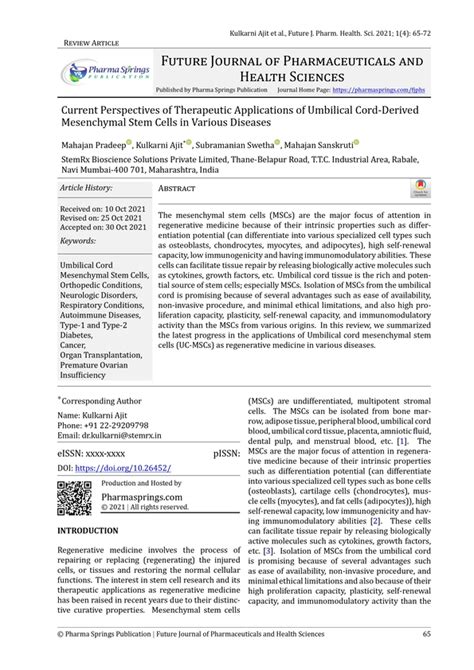 Clinical Manuscripts - StemRx Hospital and Research Centre