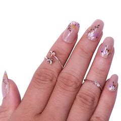 BUY PRINTED FLOWER NAILS - (NAIL KIT INCLUDED) – Beromt