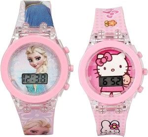 Style Freak Frozen & Hello Kitty Kids Digital Led Glowing Light Watch ...