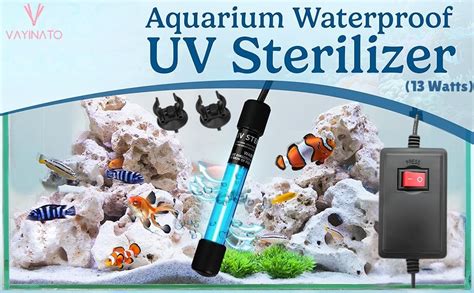 VAYINATO® 13 Watts Aquarium Submersible UV Light for Fish Tank to Kill ...