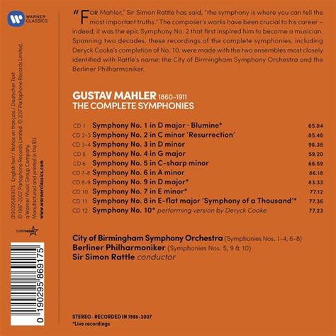 Simon Rattle, Berliner Philharmoniker - Mahler: The Complete Symphonies ...