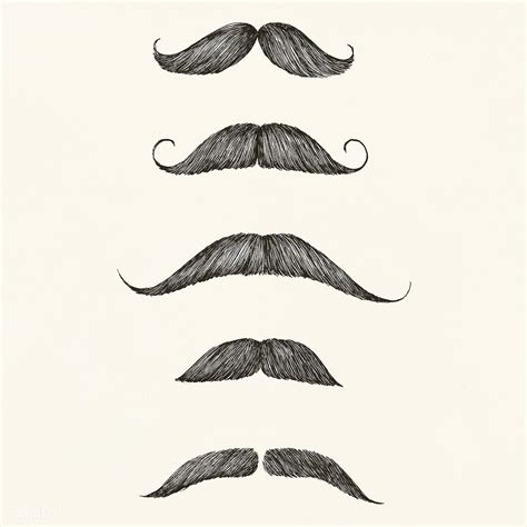 Hand drawn moustache isolated on background