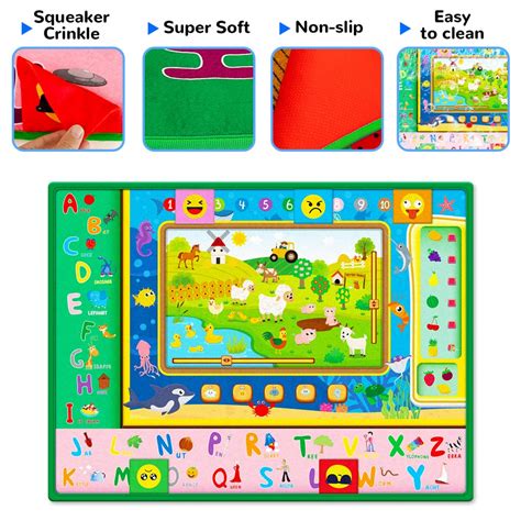 Buy Baby Mat for Floor,Plush Baby Crawling Mat ABC Playmat for Babies ...