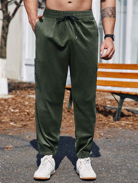 Manfinity Homme Calça Jogger Plus Size Solta Para Homens Com Cintura De ...