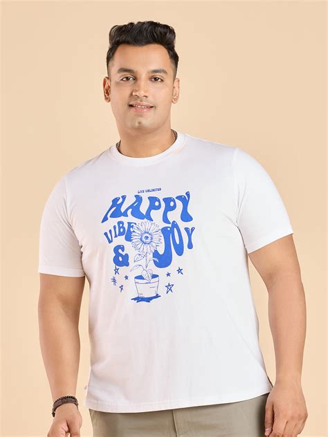 Get Plus Size Plus Size Happy Vibe Graphic T-Shirt | XL-7XL for MEN ...