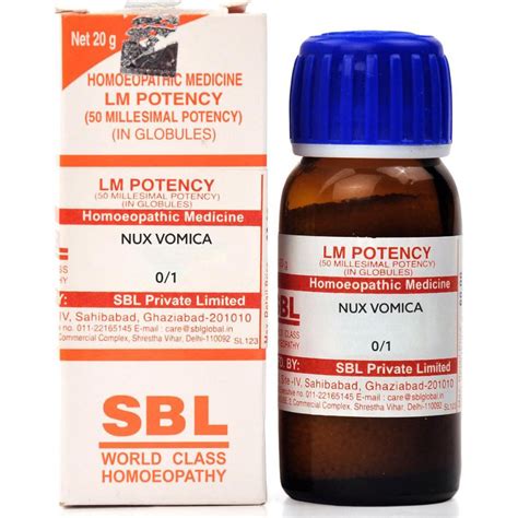 Buy SBL Nux Vomica 0/1 Lm Potency, 20 gm | 19 Minutes Delivery | Apollo ...