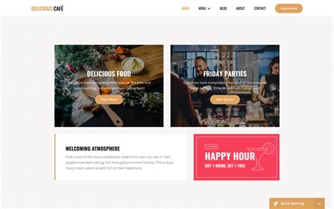 Café — Restaurant Website Template by Elastic Themes