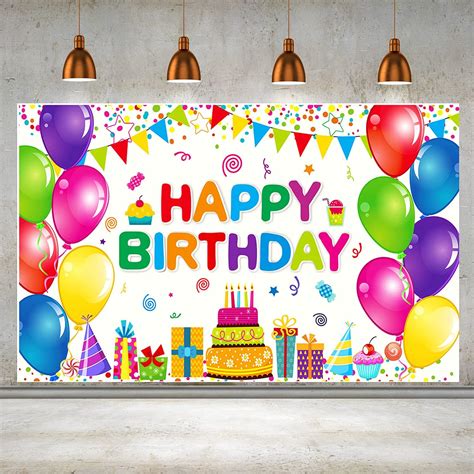 HAPPY BIRTHDAY BANNER Backdrop for Birthday Party Decoration Supplies ...